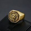 Wholesale Titanium Steel Lion Head Ring on Sale