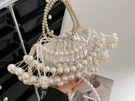 Wholesale Polyester Pearl Chain Vintage Dinner Tote Bag Discount