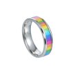 Wholesale Titanium Steel Rainbow Flag Ring For Cheap