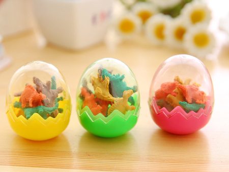 Wholesale TPR Cartoon Mini Dinosaur Egg Eraser Online Hot Sale