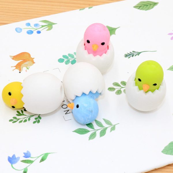 Wholesale TPR Cute Eggshell Chick Eraser on Sale