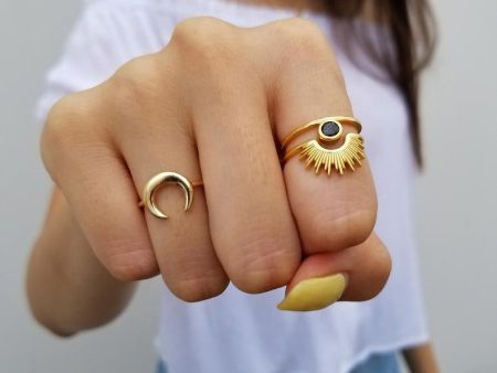 Wholesale Sunflower Titanium Steel Gold Plated Ring Supply