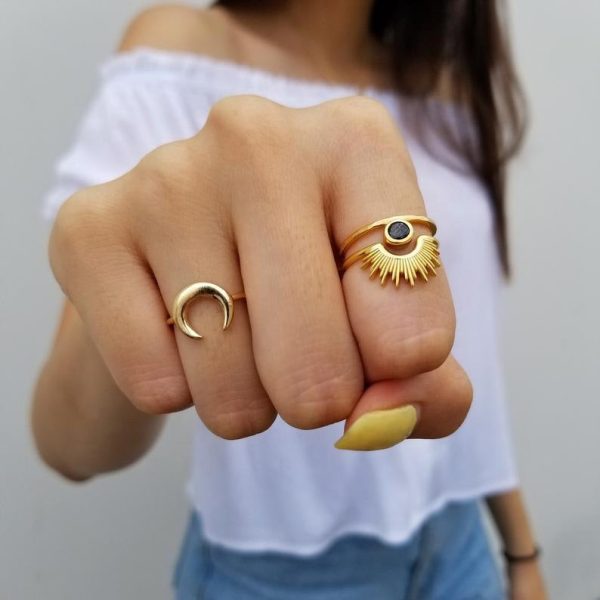 Wholesale Sunflower Titanium Steel Gold Plated Ring Supply