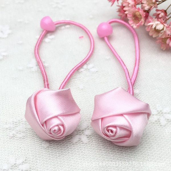 Wholesale 10pcs Fabric Rose Hair Tie For Sale