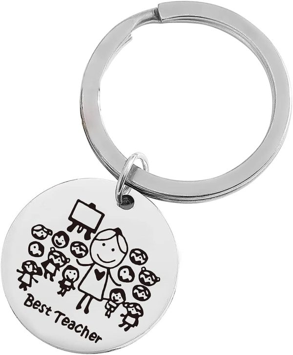 Wholesale Teacher s Day Gift Stainless Steel Keychain Cheap