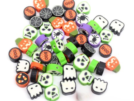 Wholesale 1000pcs pack Skull Pumpkin Ghost Soft Pottery Beads Online Sale