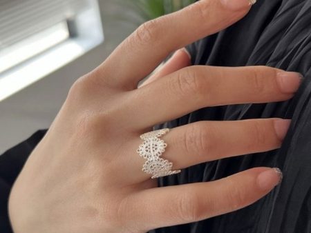 Wholesale Sterling Silver Lace Wide Openwork Ring Online Hot Sale