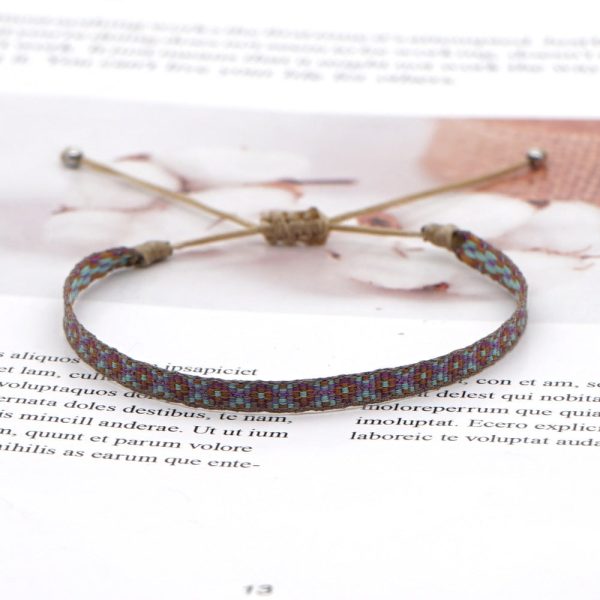 Wholesale Vintage Ethnic Webbing Faux Leather Bracelet For Sale