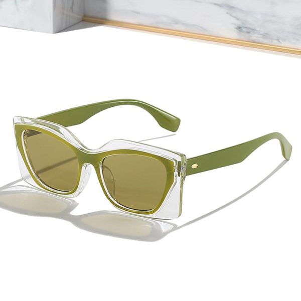 Wholesale Cat Eye PC Sunglasses with Transparent Edge Online Hot Sale