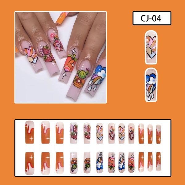 Wholesale Strawberry Cactus Peach Fruit Nail Stickers Fashion