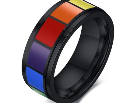 Wholesale Titanium Steel LGBT Ring Hot on Sale