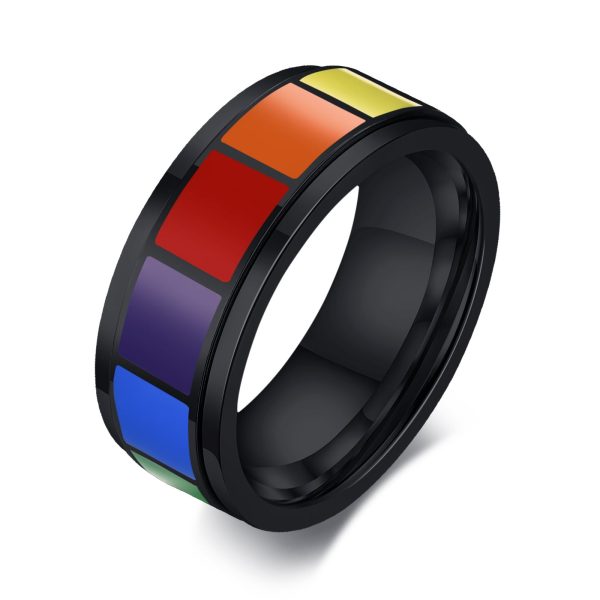 Wholesale Titanium Steel LGBT Ring Hot on Sale