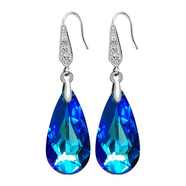 Wholesale Water Drop Synthetic Crystal Super Shiny Earrings Supply