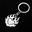 Wholesale Zinc Alloy Burning Flame Love Heart Keychain Online now