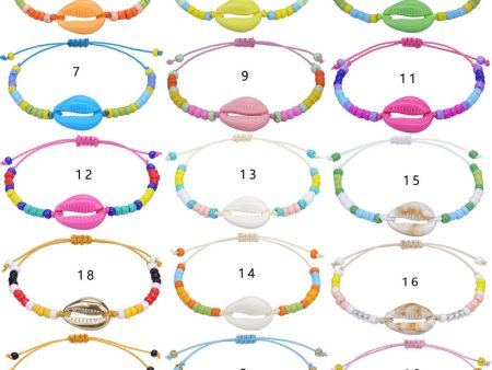 Wholesale Acrylic Seashell Colorful Rice Beads Woven Bracelet Hot on Sale