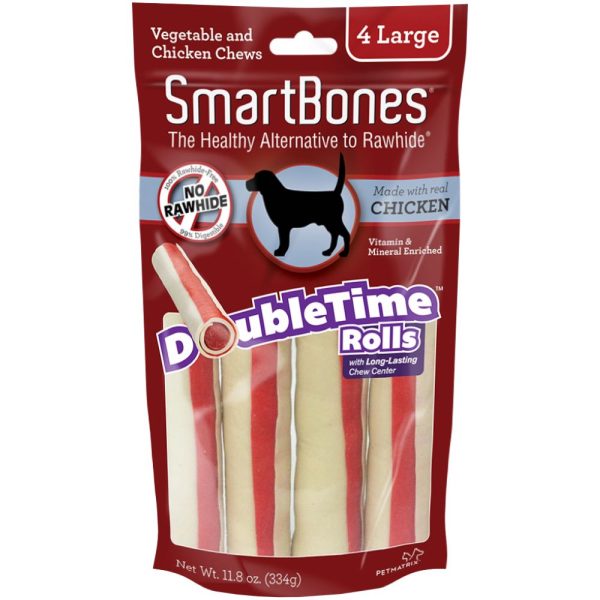 10% OFF: SmartBones DoubleTime Rolls Chicken Dog Chews 4pc Fashion