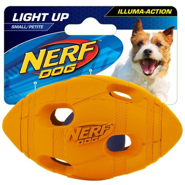 Nerf Dog LED Bash Football Light-Up Dog Toy (Small) For Discount