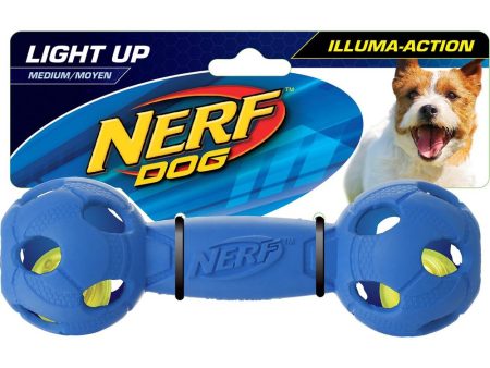 Nerf Dog LED Bash Barbell Light-Up Dog Toy (Medium) Supply