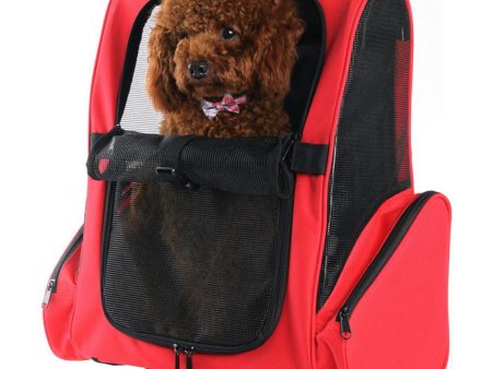 Petcomer Trolley Backpack Pet Carrier (Red) For Cheap